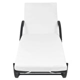 Sun Loungers 2 pcs with Table Poly Rattan Black (42884+42886)