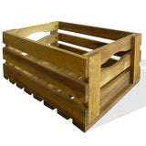 Apple Crate Set 2 Pieces Solid Acacia Wood - Top-Down View