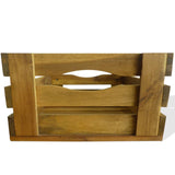 Apple Crate Set 2 Pieces Solid Acacia Wood - Close-Up Angle