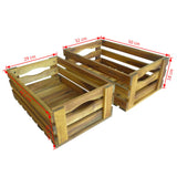 Apple Crate Set 2 Pieces Solid Acacia Wood - Extra Image