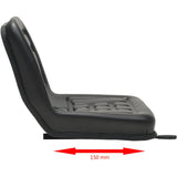 Universal Tractor Seat Black - Low Angle