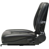Forklift & Tractor Seat with Adjustable Backrest Black - Side View