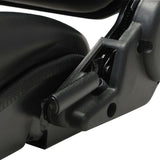 Forklift & Tractor Seat with Adjustable Backrest Black - Rear View