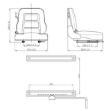 Forklift & Tractor Seat with Suspension and Adjustable Backrest - Extra Image