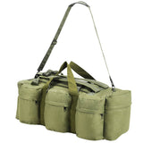 3-in-1 Army-Style Duffel Bag 45 L Olive Green - Top-Down View