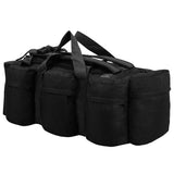3-in-1 Army-Style Duffel Bag 45 L Black - Front View