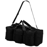 3-in-1 Army-Style Duffel Bag 45 L Black - Top-Down View
