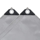 Tarpaulin 650 g/m² 3x3 m Grey - Top-Down View
