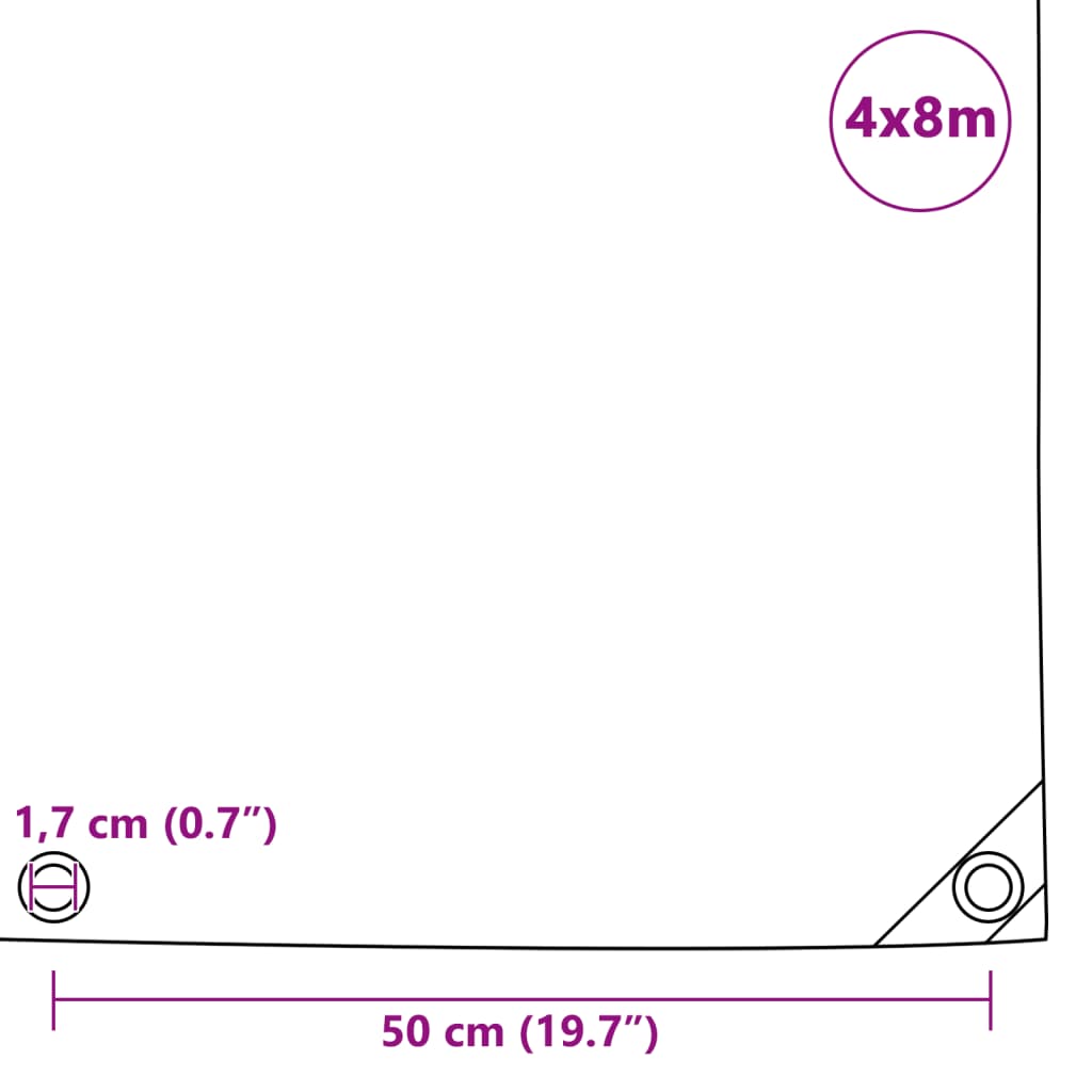 Tarpaulin 650 g/m? 4x8 m Grey