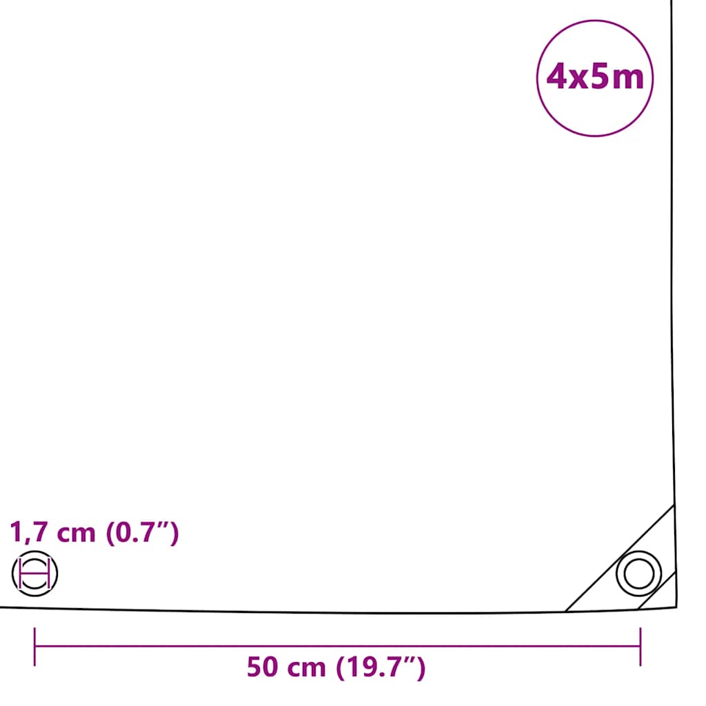 Tarpaulin 650 g/m² 4x5 m Blue