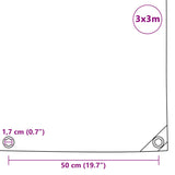 Tarpaulin 650 g/m? 3x3 m White - Rear View