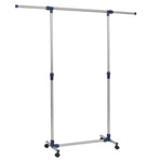 Adjustable Clothes Rack Stainless Steel 165x44x150 cm Silver