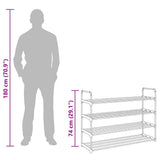 Shoe Rack with 4 Shelves Metal and Plastic Black - Extra Image