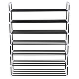 Shoe Rack with 7 Shelves Metal and Plastic Black