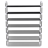 Shoe Rack with 7 Shelves Metal and Plastic Black - Front View