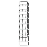 Shoe Rack with 7 Shelves Metal and Plastic Black