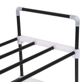 Shoe Rack with 7 Shelves Metal and Plastic Black - Top-Down View