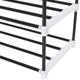 Shoe Rack with 7 Shelves Metal and Plastic Black - 45-Degree Angle