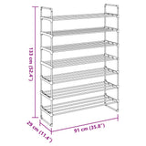 Shoe Rack with 7 Shelves Metal and Plastic Black - Extra Image