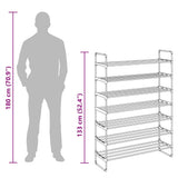 Shoe Rack with 7 Shelves Metal and Plastic Black - Extra Image