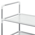 Shoe Rack with 10 Shelves Metal and Non-woven Fabric Silver