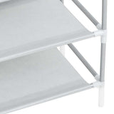 Shoe Rack with 10 Shelves Metal and Non-woven Fabric Silver