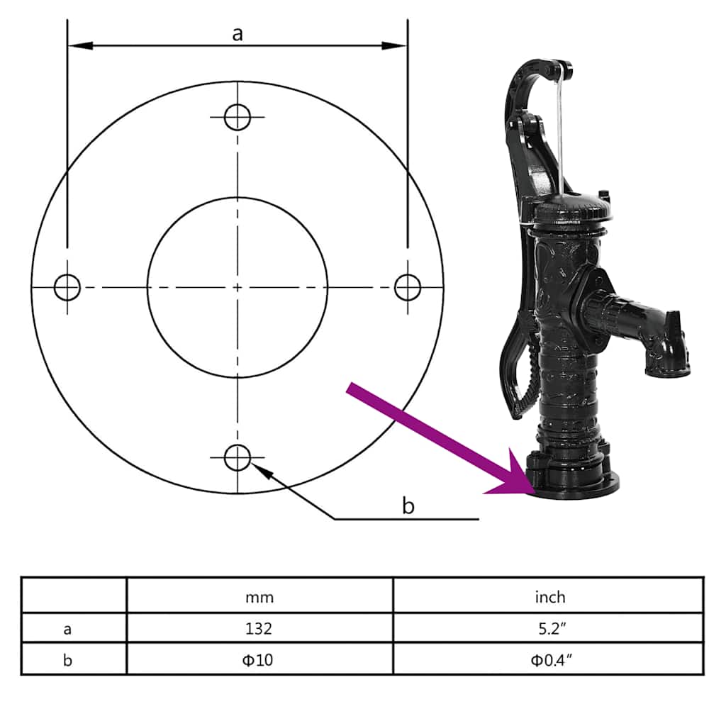 Garden Hand Water Pump Cast Iron