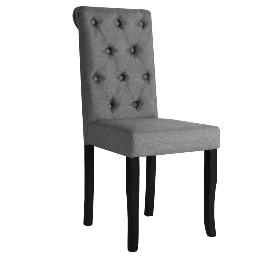Dining Chairs 2 pcs Dark Grey Fabric