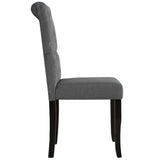 Dining Chairs 2 pcs Dark Grey Fabric