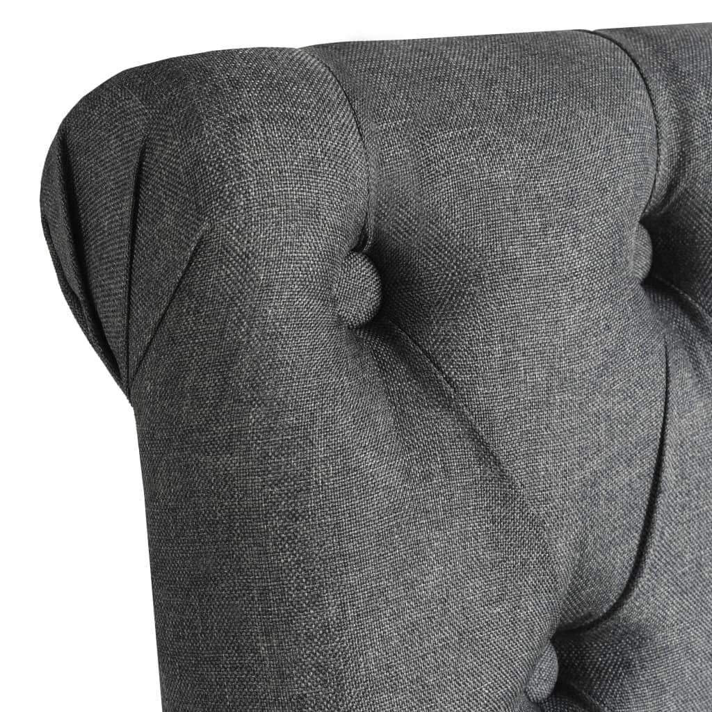 Dining Chairs 2 pcs Dark Grey Fabric