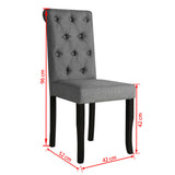 Dining Chairs 2 pcs Dark Grey Fabric