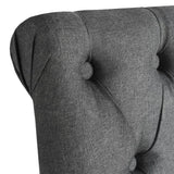 Dining Chairs 4 Pcs Dark Grey Fabric Tufted Button - 45-Degree Angle