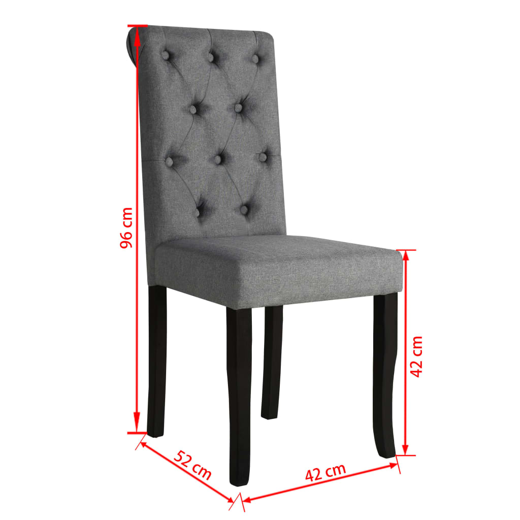 Dining Chairs 4 pcs Dark Grey Fabric