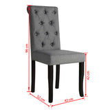 Dining Chairs 4 pcs Dark Grey Fabric - Close-Up Angle