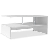 Coffee Table Engineered Wood 90x59x42 cm White - Front View