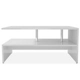 Coffee Table Engineered Wood 90x59x42 cm White - Side View