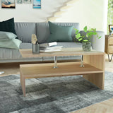 Coffee Table Engineered Wood 90x59x42 cm Oak - Top-Down View