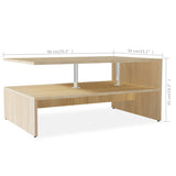Coffee Table Engineered Wood 90x59x42 cm Oak - Rear View