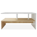 Coffee Table Engineered Wood 90x59x42 cm Oak and White - Side View