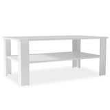 Coffee Table Engineered Wood 100x59x42 cm White - Front View