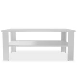 Coffee Table Engineered Wood 100x59x42 cm White - Side View