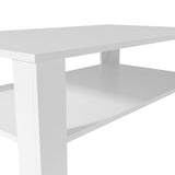 Coffee Table Engineered Wood 100x59x42 cm White - Top-Down View