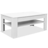 Coffee Table Engineered Wood 110x65x48 cm White - Front View