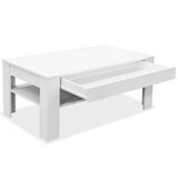 Coffee Table Engineered Wood 110x65x48 cm White - Top-Down View