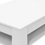 Coffee Table Engineered Wood 110x65x48 cm White - 45-Degree Angle