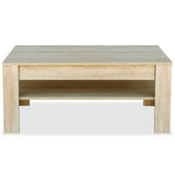 Coffee Table Chipboard 110x65x48 Cm Oak - Side View
