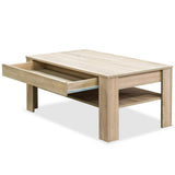 Coffee Table Chipboard 110x65x48 Cm Oak - Top-Down View