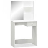 Dressing Table Engineered Wood 75x40x141 cm White - Front View