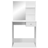 Dressing Table Engineered Wood 75x40x141 cm White - Side View