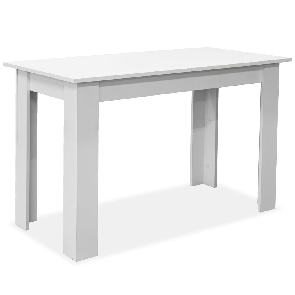 Dining Table and Benches 3 Pieces Engineered Wood White